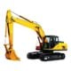 Excavator hidraulic galben pentru construcții