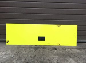 Trapă laterală stânga pentru autobuz, galbenă, compatibilă cu scania f319019