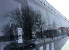 Geam lateral autobuz, etaj superior, stânga, Volvo