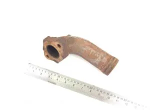 Colector de evacuare dreapta scania 1921200-11, piesa uzata, ruginită