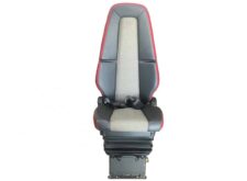Scaun Pasager Single Volvo, Model 82398552, Culoare Negru și Gri, cu Accente Roșii