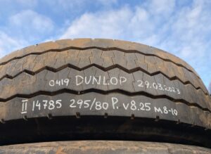 Roată scania dunlop 295/80r22. 5 8. 25