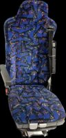 Scaun șofer Scania model albastru cu model geometric colorat