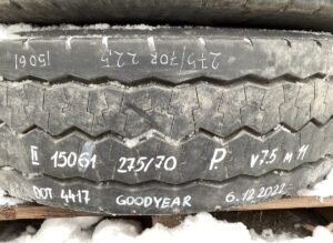 Anvelopă goodyear 275/70 r22. 5 dot 4417 (6. 12. 2022)