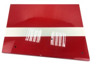 Trapă laterală dreapta vdl pentru autobuz, cod 01199431, culoare roșu cu bandă albă