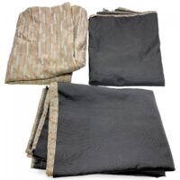 Set de Perdele pentru Camion DAF, 3 Piese, Material Textil, Culoare Negru și Model Geometric