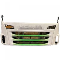 Grilă frontală Scania albă cu bare verzi