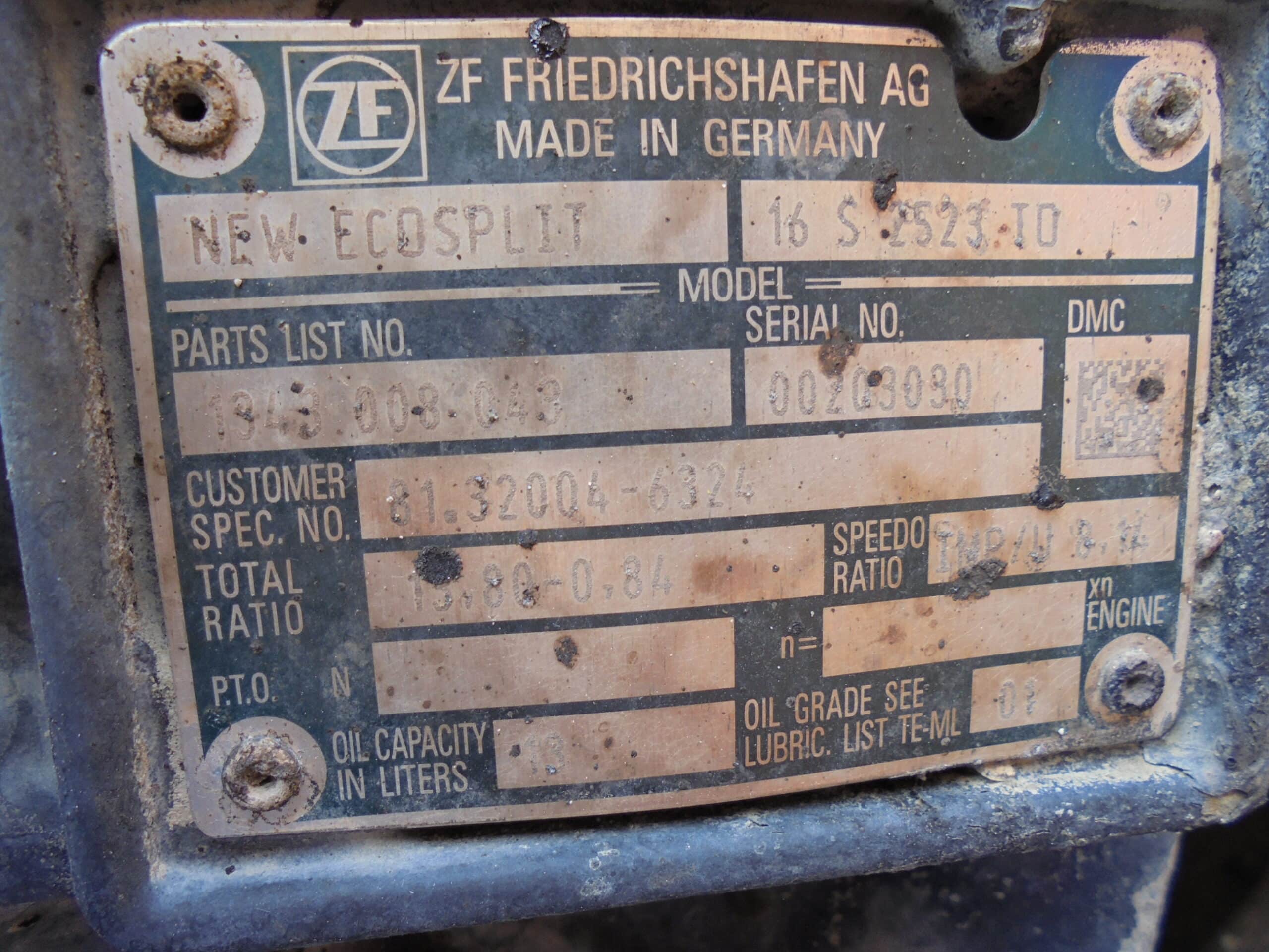 Cutie de viteze MAN TGX ZF 16 S 2523 TO