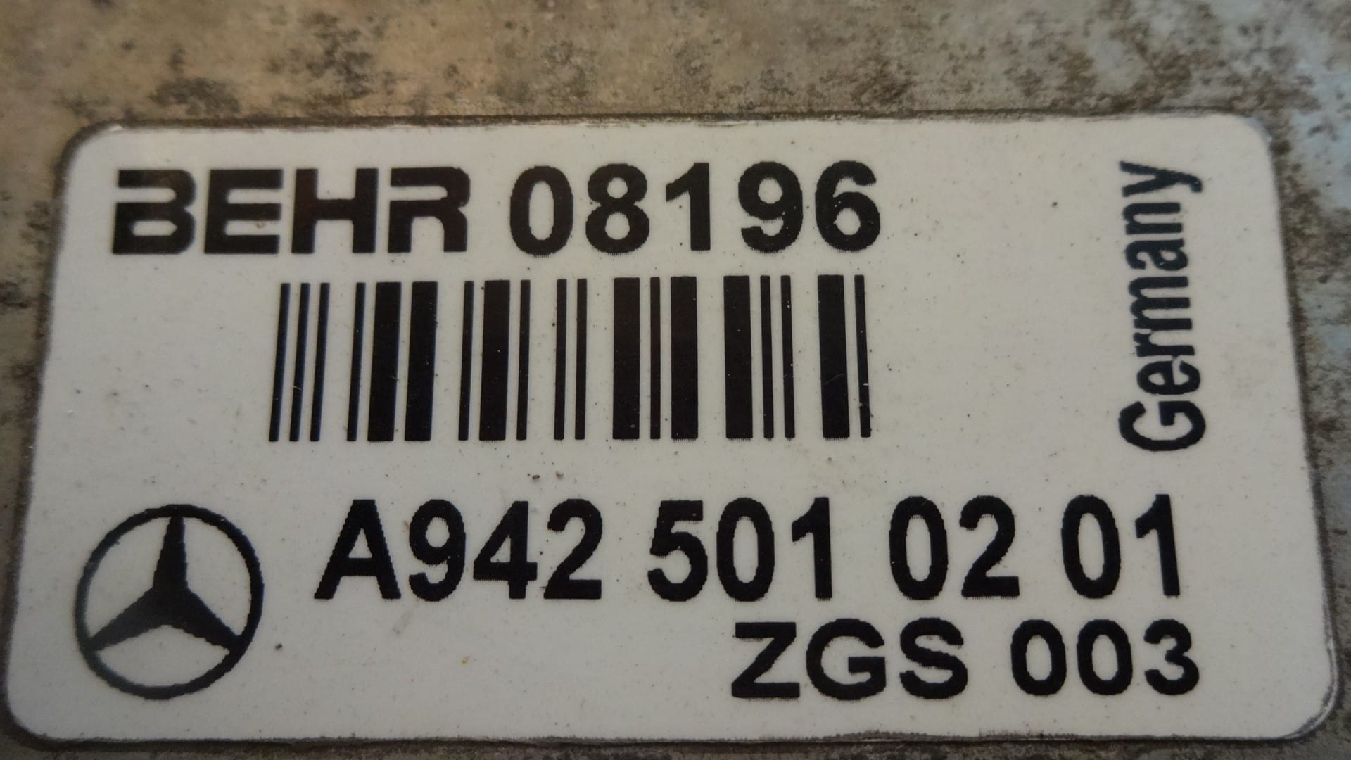 Intercooler Mercedes-Benz Actros MP 3 A9425010201