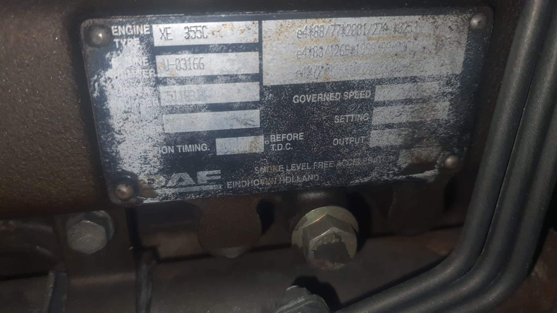 Motor DAF Euro 3 XE355C