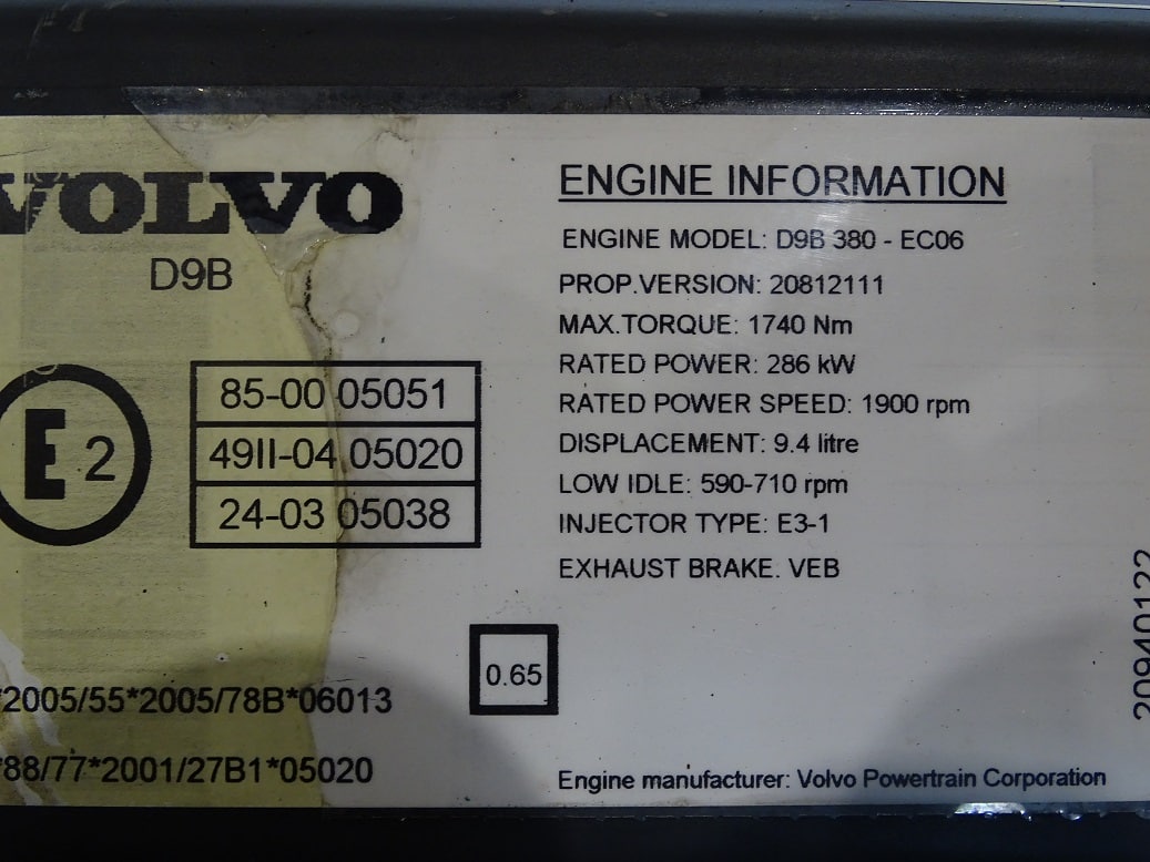 Motor complet Volvo D9B-380 EC06/11
