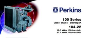 Motor diesel perkins 100 series 104-22, 19. 5 kw/1500 rpm, 23. 5 kw/1800 rpm