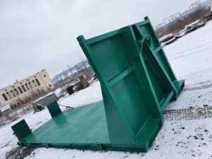 Platformă tip abroll verde, pentru transport și manipulare materiale 1 Platformă tip abroll verde, pentru transport și manipulare materiale