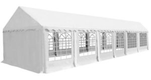 Pavilion pvc alb cu ferestre, dimensiunea 8 x 10 metri