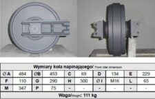 Roată de ghidaj OK RH5, ØA 484 mm, ØB 453 mm, C 69 mm, D 134 mm, E 229 mm, F 110 mm, G 290 mm, H 300 mm, ØI M16, L 65 mm, M 347 mm, P 75 mm, Greutate 111 kg