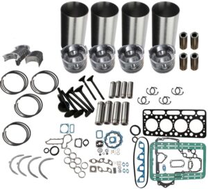 Set piese motor yanmar, 4 pistoane, ghidaje, segmenti, garnituri și rulmenți 1 Set piese motor yanmar, 4 pistoane, ghidaje, segmenti, garnituri și rulmenți